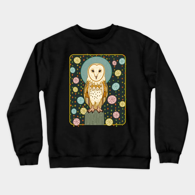 MID CENTURY GOTHIC Barn Owl Crewneck Sweatshirt by rorabeenie